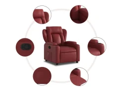 Poltrona reclinável couro artificial vermelho tinto SHL293660
