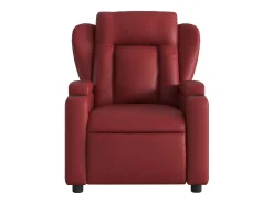 Poltrona reclinável couro artificial vermelho tinto SHL293660