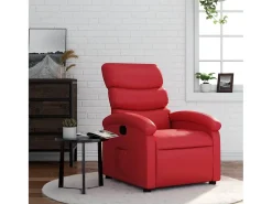 Poltrona reclinável couro artificial vermelho SHL735226