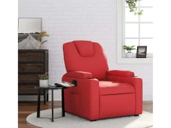 Poltrona reclinável couro artificial vermelho SHL20551