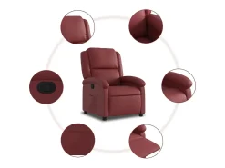 Poltrona reclinável couro artificial vermelho tinto SHL797727