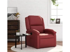 Poltrona reclinável couro artificial vermelho tinto SHL797727