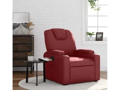Poltrona reclinável couro artificial vermelho tinto SHL521966
