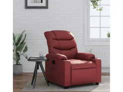 Poltrona reclinável couro artificial vermelho tinto SHL200368