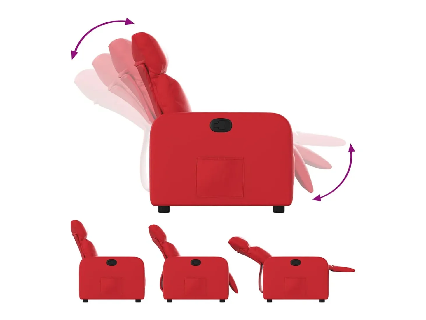 Poltrona reclinável couro artificial vermelho SHL456522