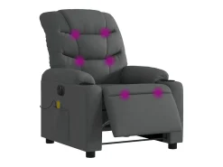 Poltrona reclinável de massagens elétrica tecido cinza-escuro SHL991235