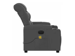 Poltrona reclinável de massagens elétrica tecido cinza-escuro SHL991235