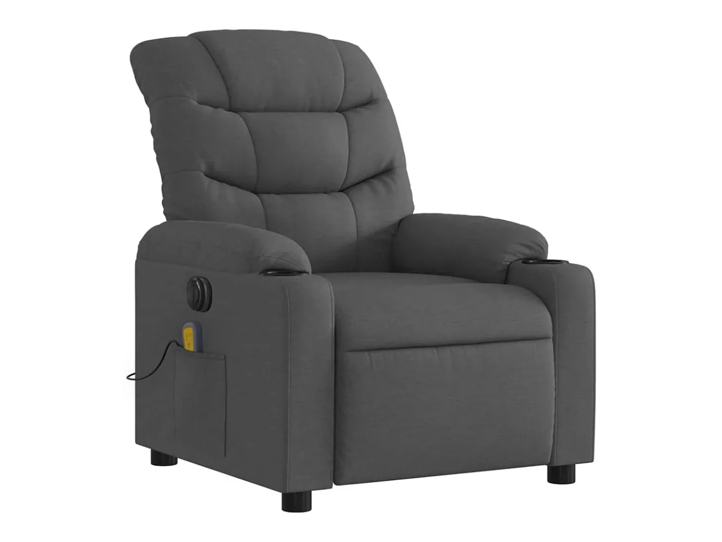 Poltrona reclinável de massagens elétrica tecido cinza-escuro SHL991235