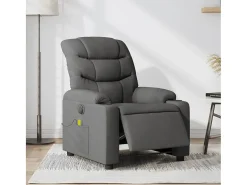 Poltrona reclinável de massagens elétrica tecido cinza-escuro SHL991235