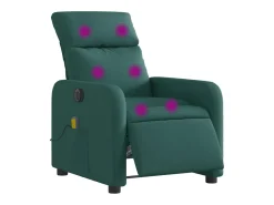 Poltrona reclinável de massagens elétrica tecido verde-escuro SHL217937