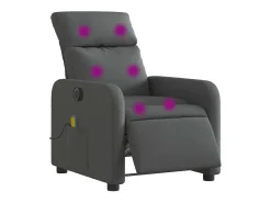 Poltrona reclinável de massagens elétrica tecido cinza-escuro SHL404258