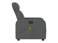 Poltrona reclinável de massagens elétrica tecido cinza-escuro SHL404258