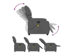 Poltrona reclinável de massagens elétrica tecido cinza-escuro SHL318095