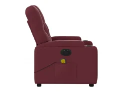 Poltrona reclinável de massagens elétrica tecido vermelho tinto SHL616641