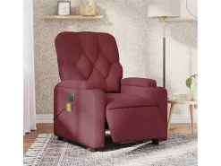 Poltrona reclinável de massagens elétrica tecido vermelho tinto SHL616641