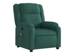 Poltrona reclinável de massagens elétrica tecido verde-escuro SHL873722