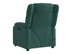 Poltrona reclinável de massagens elétrica tecido verde-escuro SHL873722