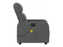 Poltrona reclinável de massagens elétrica tecido cinza-escuro SHL170623