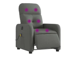 Poltrona reclinável de massagens elétrica tecido cinza-escuro SHL170623