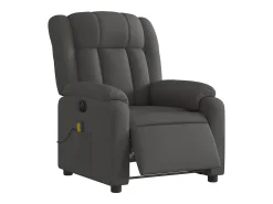 Poltrona reclinável de massagens elétrica tecido cinza-escuro SHL646076