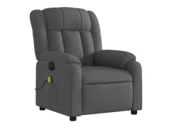Poltrona reclinável de massagens elétrica tecido cinza-escuro SHL646076