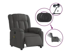 Poltrona reclinável de massagens elétrica tecido cinza-escuro SHL646076