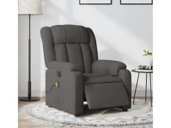 Poltrona reclinável de massagens elétrica tecido cinza-escuro SHL646076