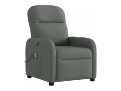 Poltrona reclinável de massagens elétrica tecido cinza-escuro SHL240922