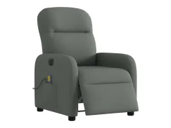 Poltrona reclinável de massagens elétrica tecido cinza-escuro SHL240922