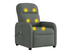 Poltrona reclinável de massagens elétrica tecido cinza-escuro SHL240922