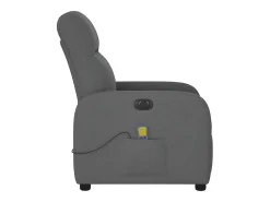 Poltrona reclinável de massagens elétrica tecido cinza-escuro SHL240922