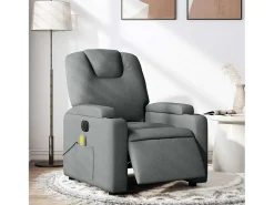 Poltrona reclinável de massagens elétrica tecido cinza-escuro SHL851206