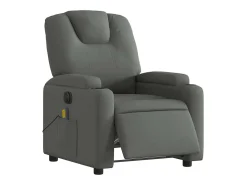Poltrona reclinável de massagens elétrica tecido cinza-escuro SHL851206