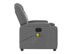 Poltrona reclinável de massagens elétrica tecido cinza-escuro SHL851206