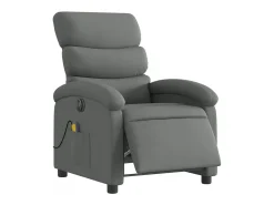 Poltrona reclinável de massagens elétrica tecido cinza-escuro SHL348393