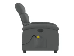 Poltrona reclinável de massagens elétrica tecido cinza-escuro SHL348393