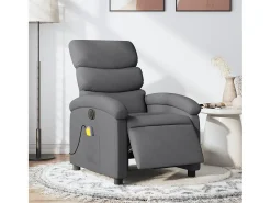 Poltrona reclinável de massagens elétrica tecido cinza-escuro SHL348393