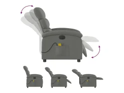 Poltrona reclinável de massagens elétrica tecido cinza-escuro SHL348393