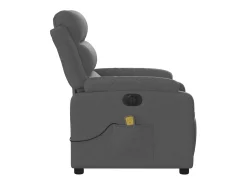 Poltrona reclinável de massagens elétrica tecido cinza-escuro SHL615806