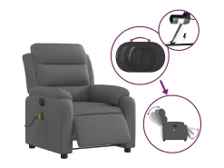 Poltrona reclinável de massagens elétrica tecido cinza-escuro SHL615806