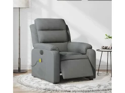 Poltrona reclinável de massagens elétrica tecido cinza-escuro SHL615806