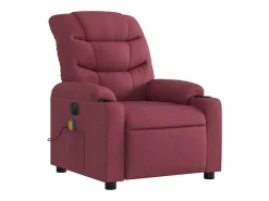 Poltrona reclinável de massagens elétrica tecido vermelho tinto SHL674043
