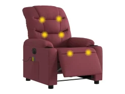 Poltrona reclinável de massagens elétrica tecido vermelho tinto SHL674043