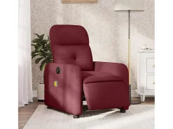 Poltrona reclinável de massagens elétrica tecido vermelho tinto SHL219745