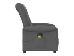 Poltrona reclinável de massagens elétrica tecido cinza-escuro SHL855675