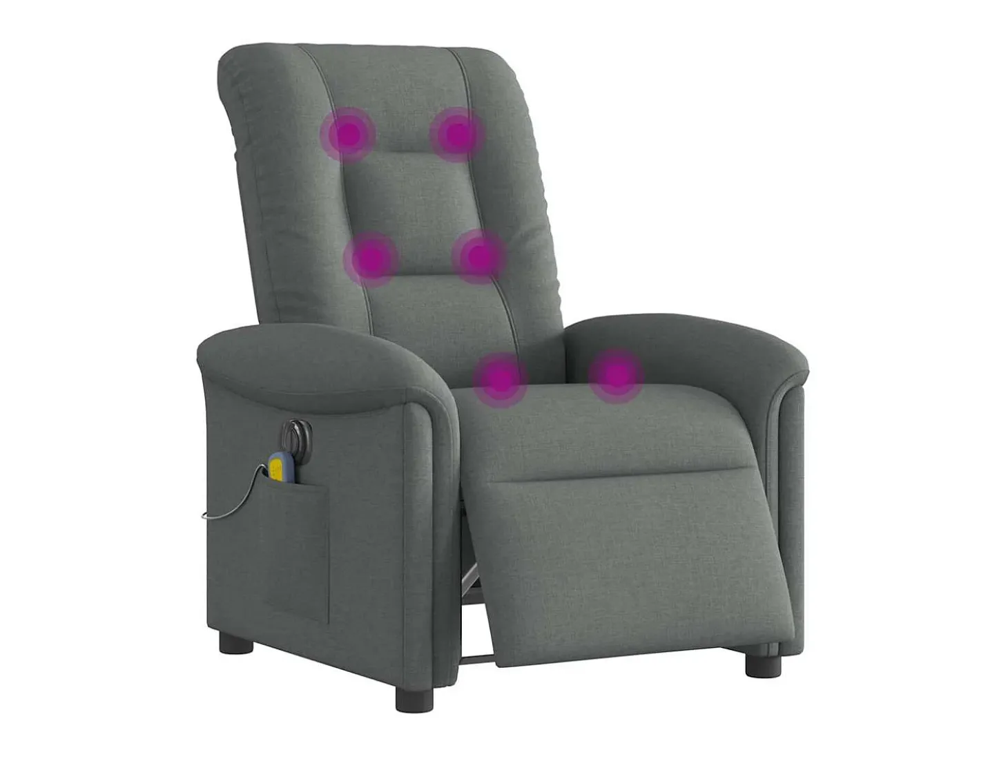 Poltrona reclinável de massagens elétrica tecido cinza-escuro SHL855675