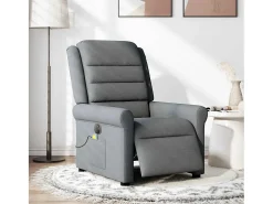 Poltrona reclinável de massagens elétrica tecido cinza-escuro SHL944028