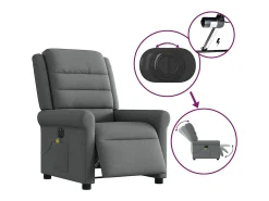 Poltrona reclinável de massagens elétrica tecido cinza-escuro SHL944028