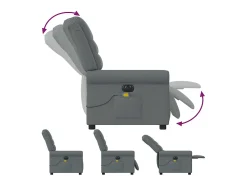 Poltrona reclinável de massagens elétrica tecido cinza-escuro SHL944028