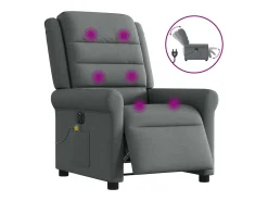Poltrona reclinável de massagens elétrica tecido cinza-escuro SHL944028